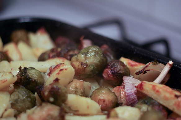 Potatoes and Brussel Sprouts